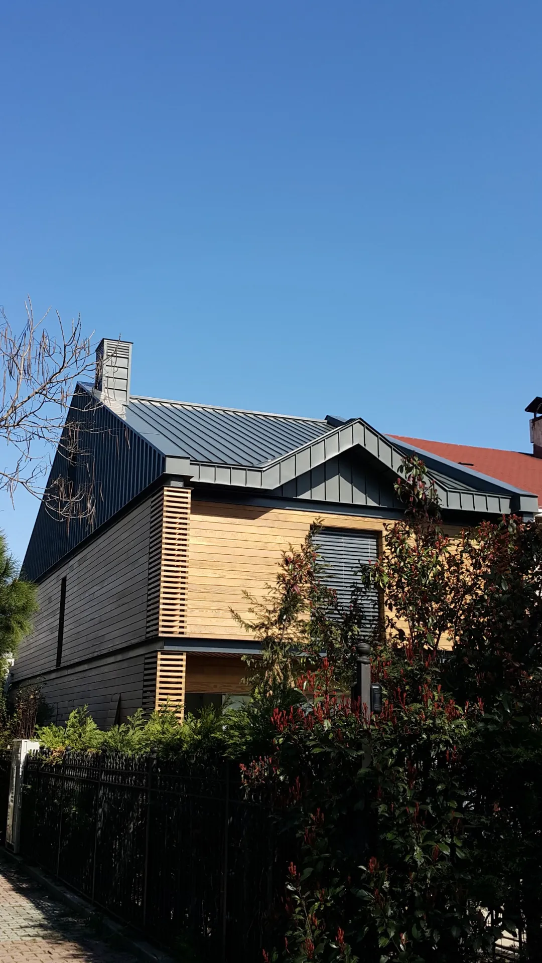 Standing seam metal roof and façade cladding on a high-specification residential project in Ataköy